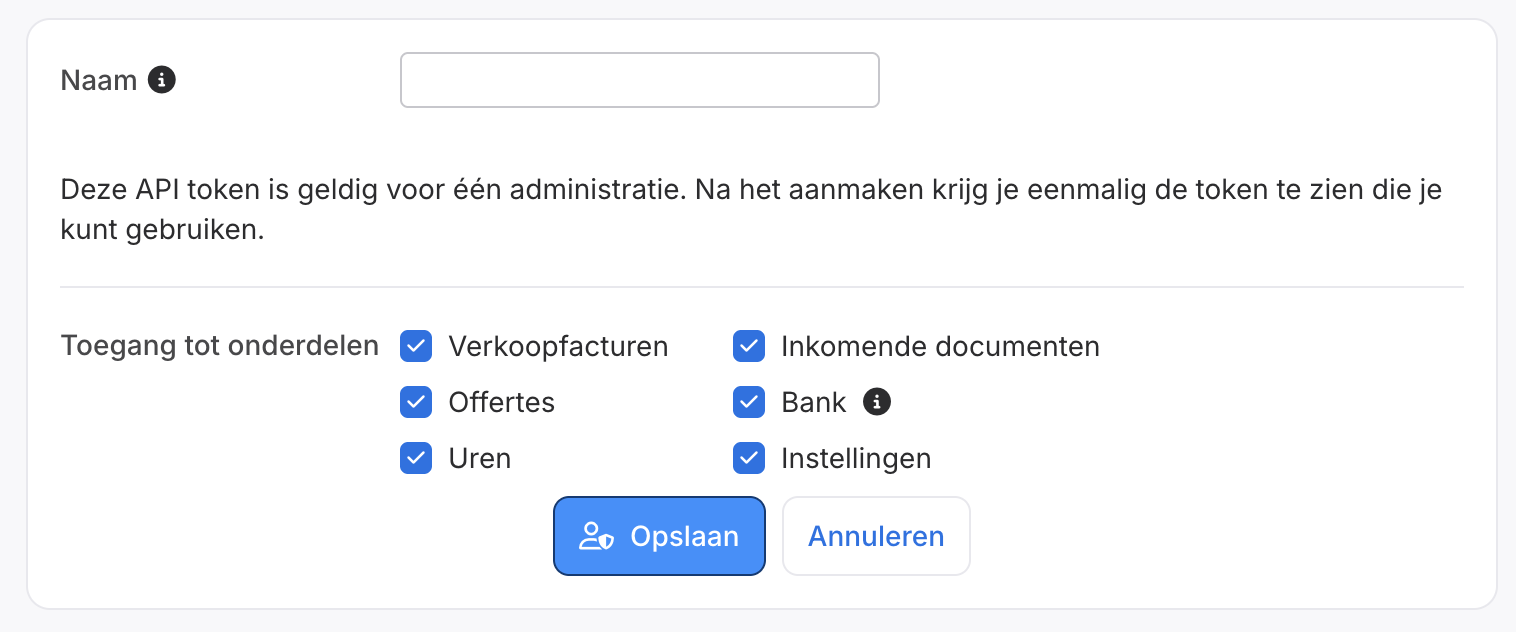 Creating a Moneybird API token